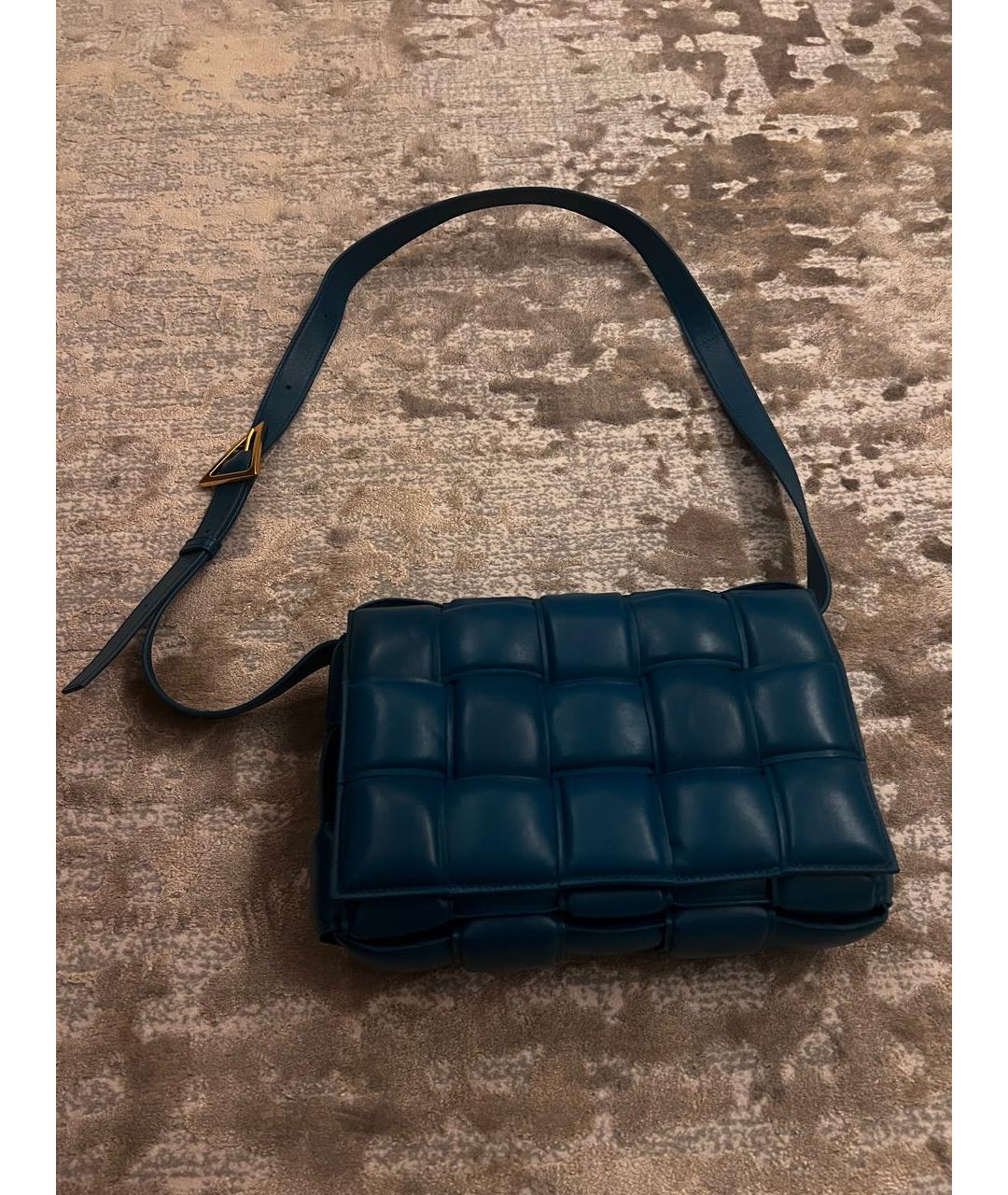 BOTTEGA VENETA Бирюзовая кожаная поясная сумка, фото 2
