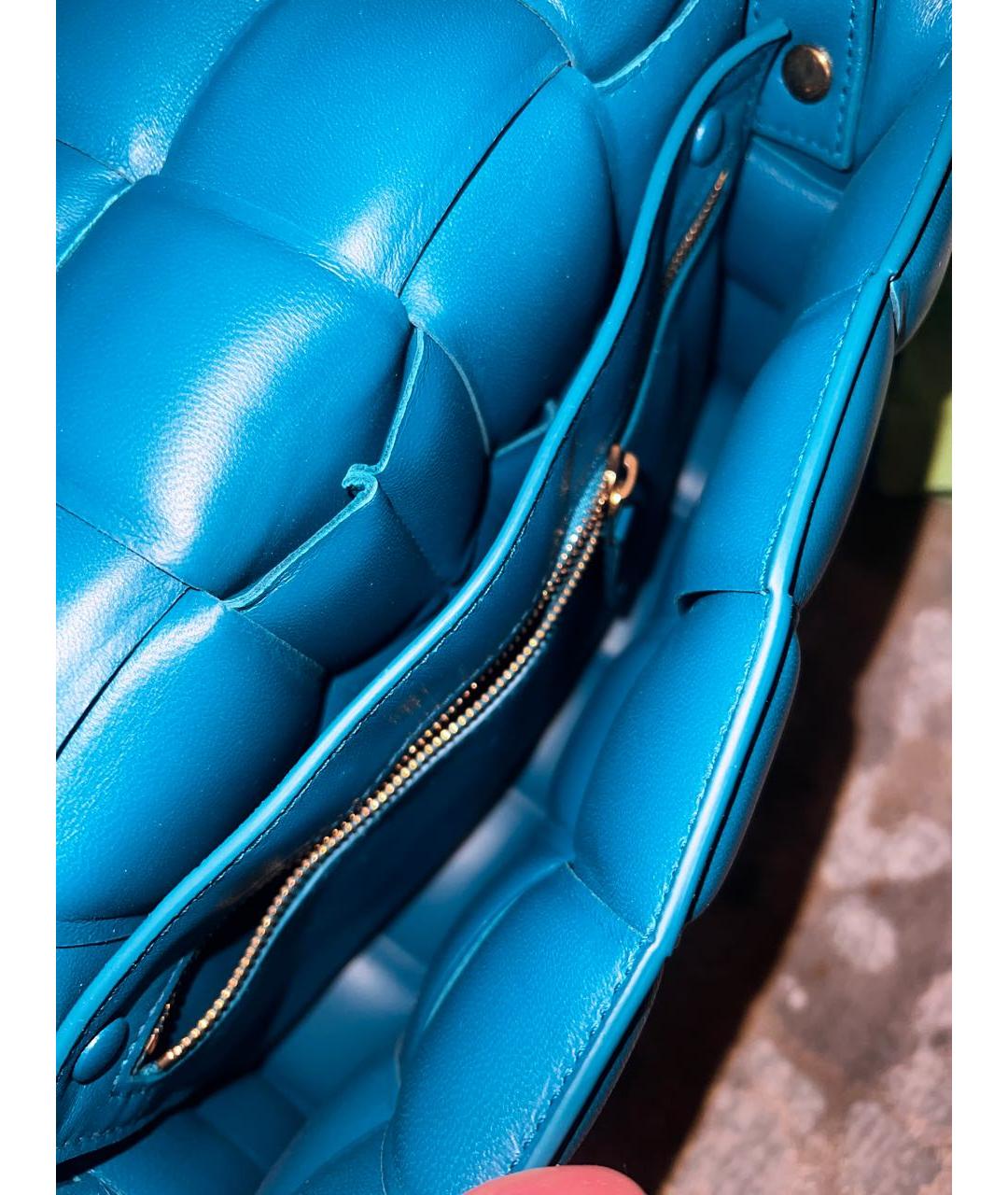 BOTTEGA VENETA Бирюзовая кожаная поясная сумка, фото 4
