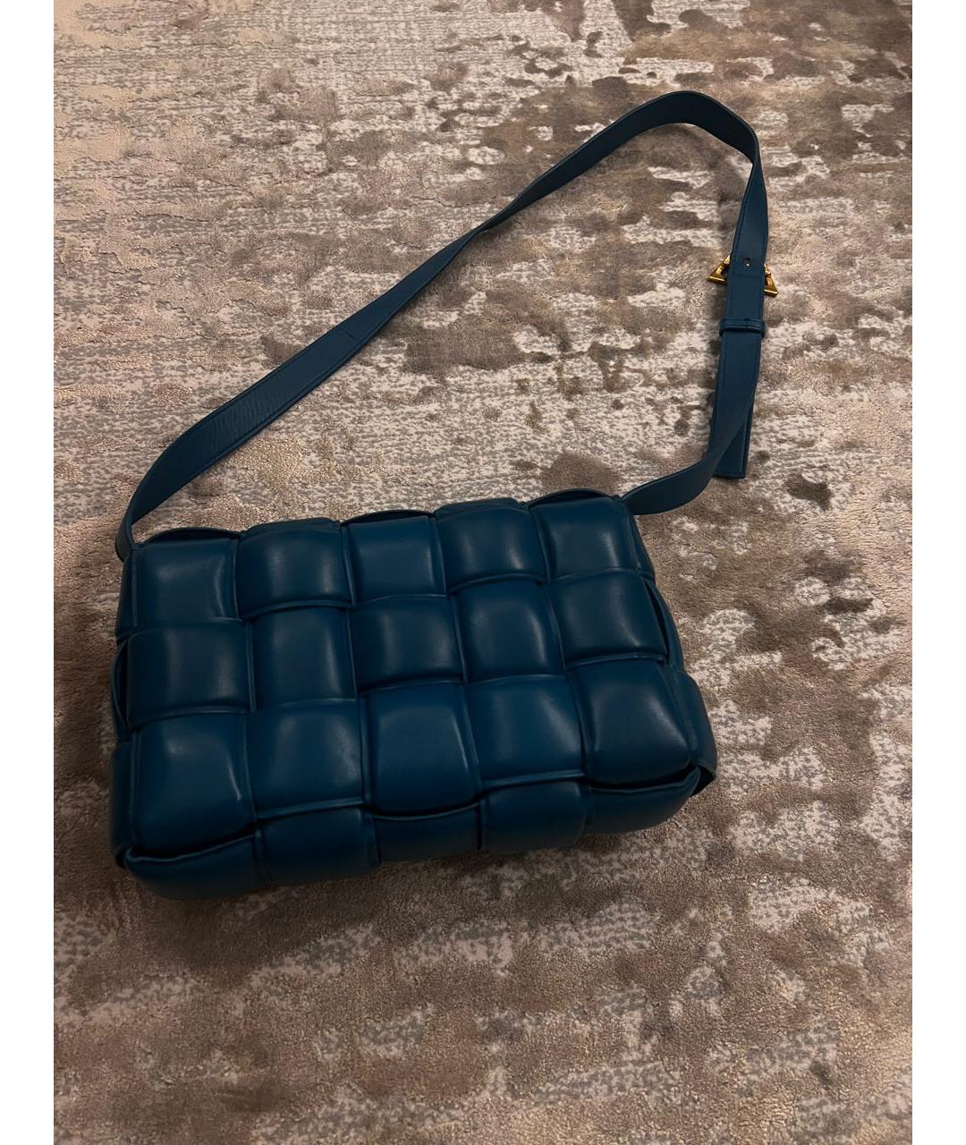 BOTTEGA VENETA Бирюзовая кожаная поясная сумка, фото 5
