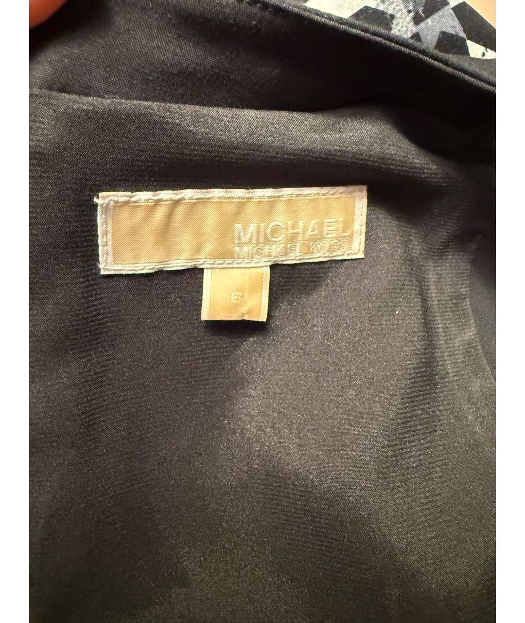 MICHAEL MICHAEL KORS Темно-синее хлопковое коктейльное платье, фото 3
