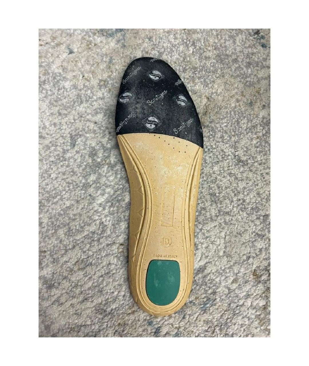 SANTONI Коричневые кожаные низкие кроссовки / кеды, фото 9