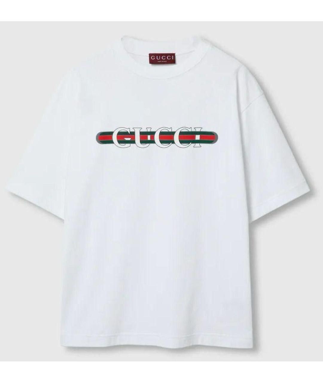 GUCCI Белая хлопковая футболка, фото 3
