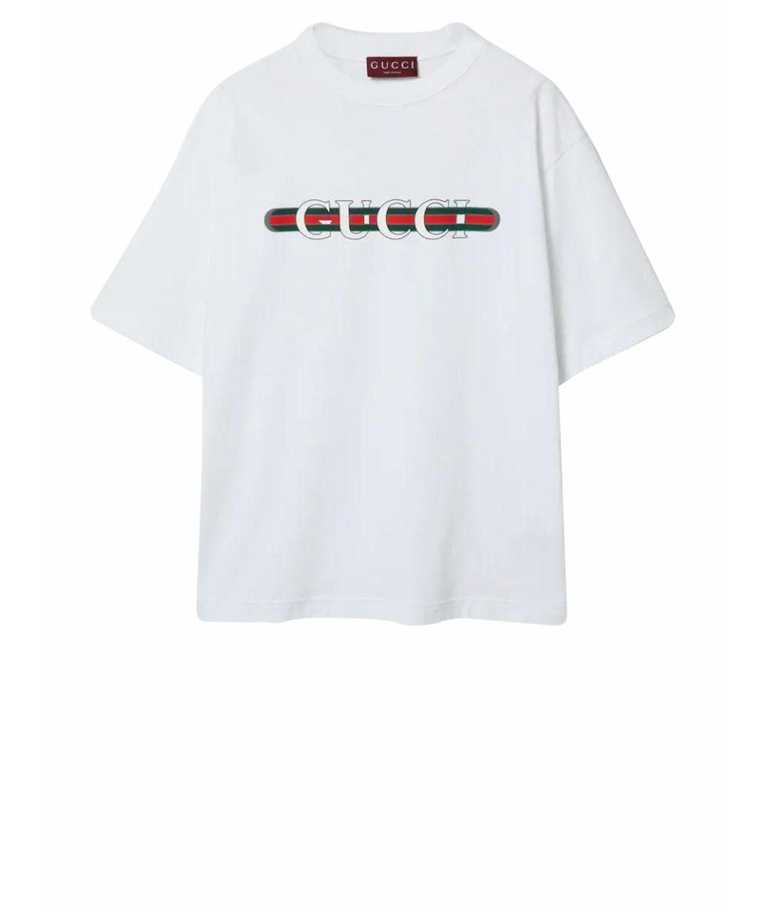 GUCCI Белая хлопковая футболка, фото 1
