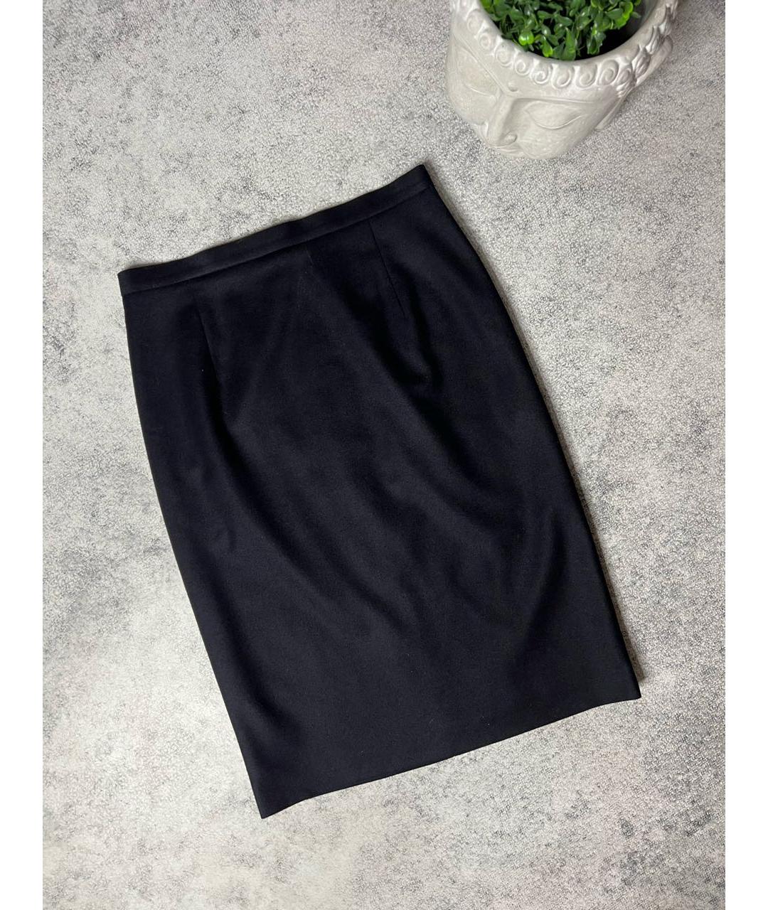 JIL SANDER Черная шерстяная юбка миди, фото 6