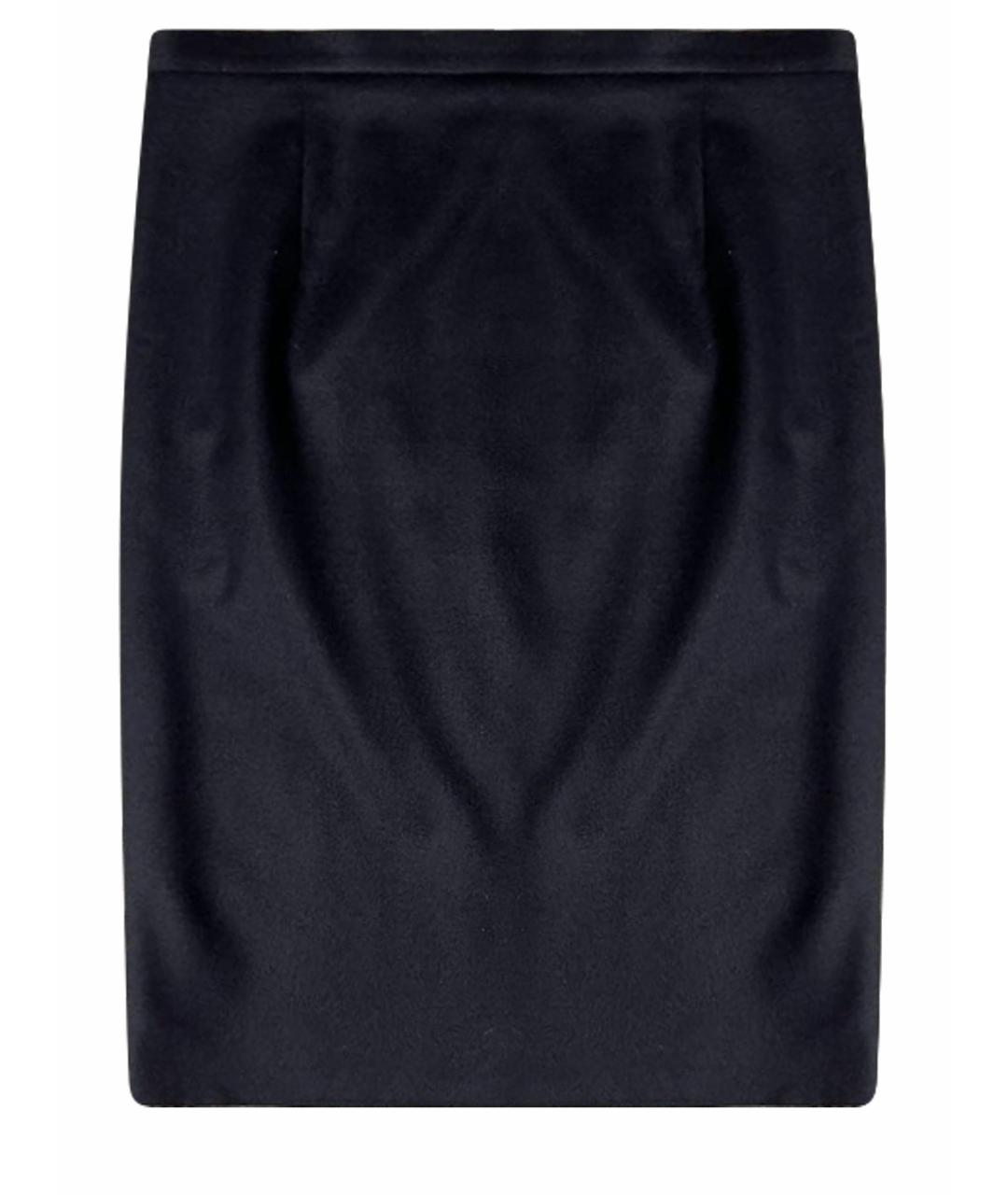 JIL SANDER Черная шерстяная юбка миди, фото 1