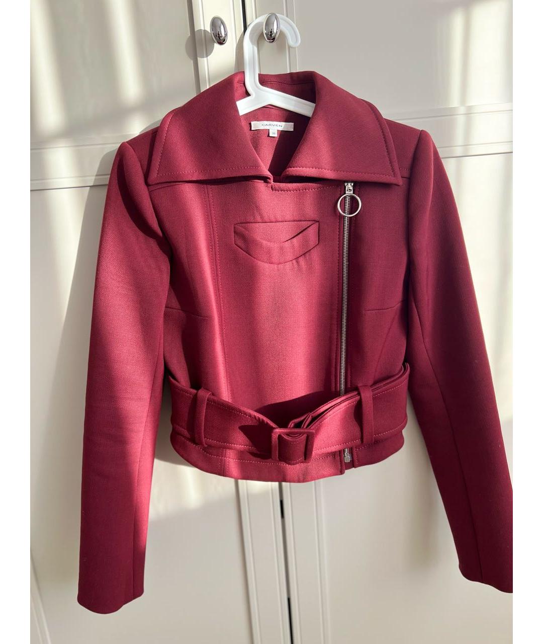Carven Бордовая хлопковая куртка, фото 6
