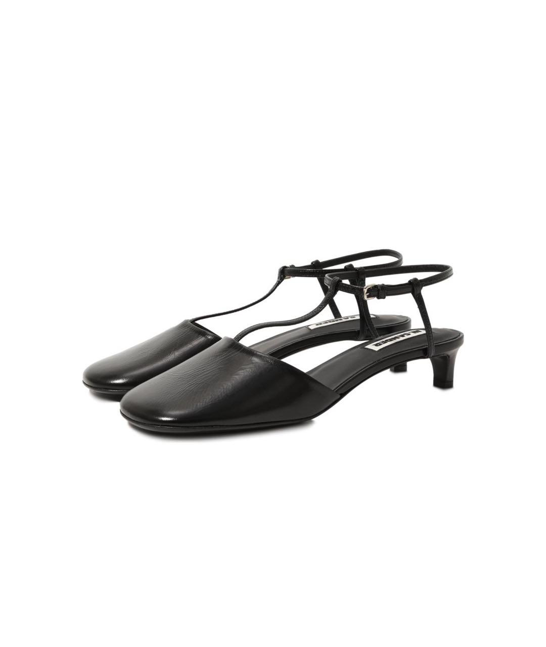 JIL SANDER Черные кожаные босоножки, фото 2