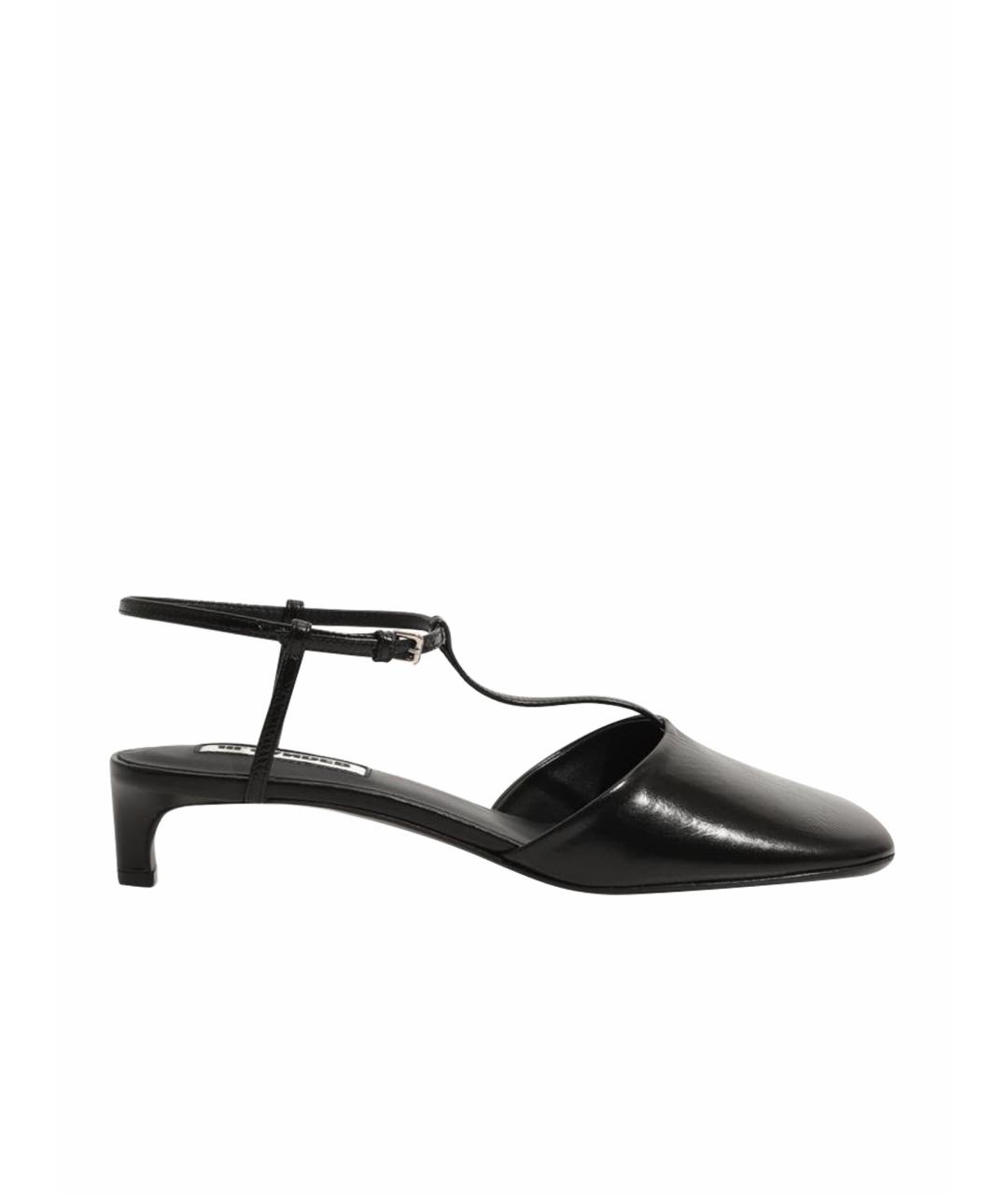 JIL SANDER Черные кожаные босоножки, фото 1
