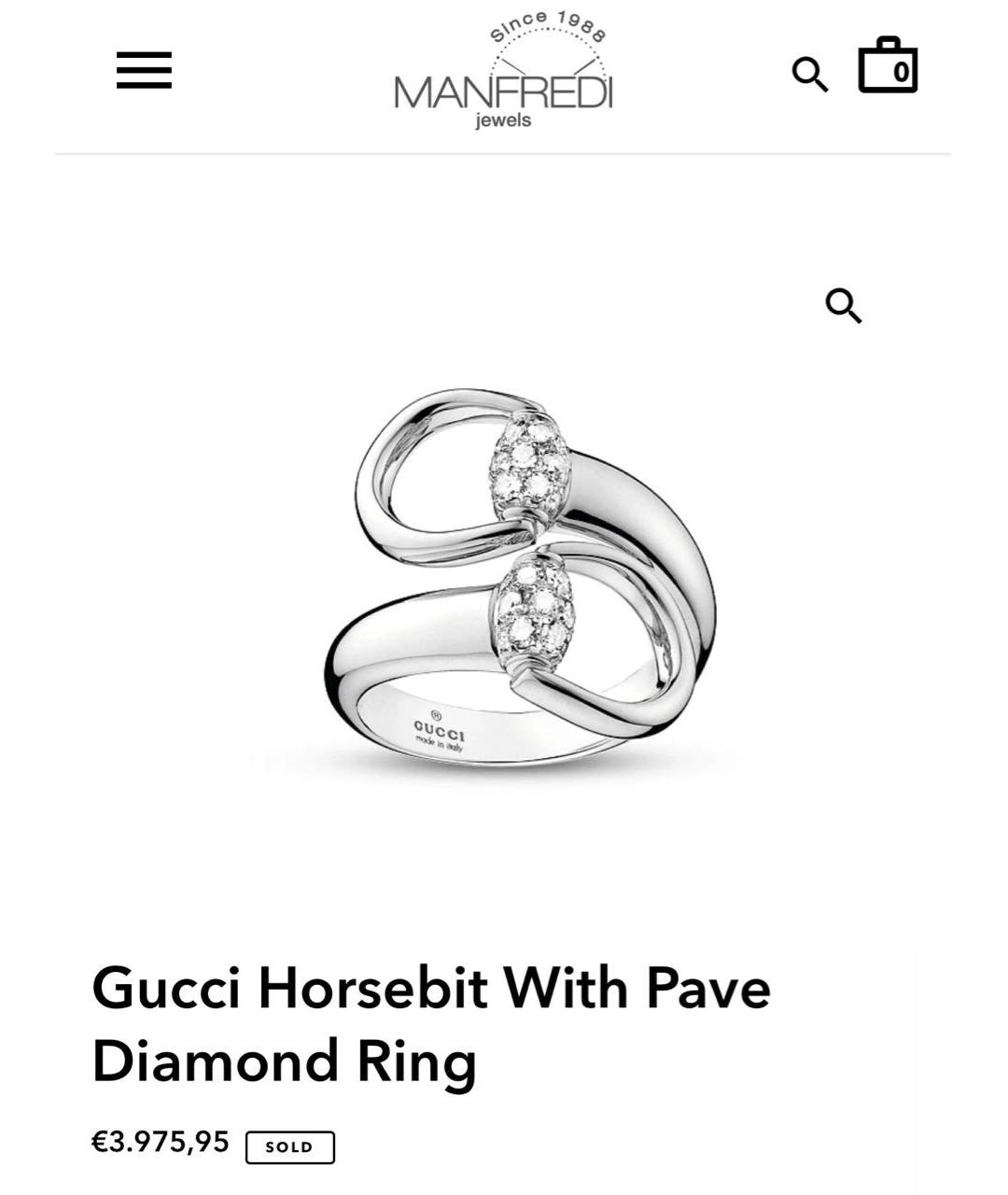 GUCCI Кольцо из белого золота, фото 4