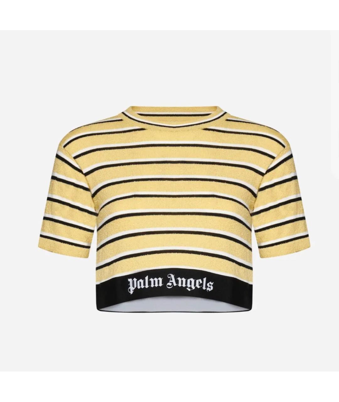 PALM ANGELS Желтая хлопковая футболка, фото 5