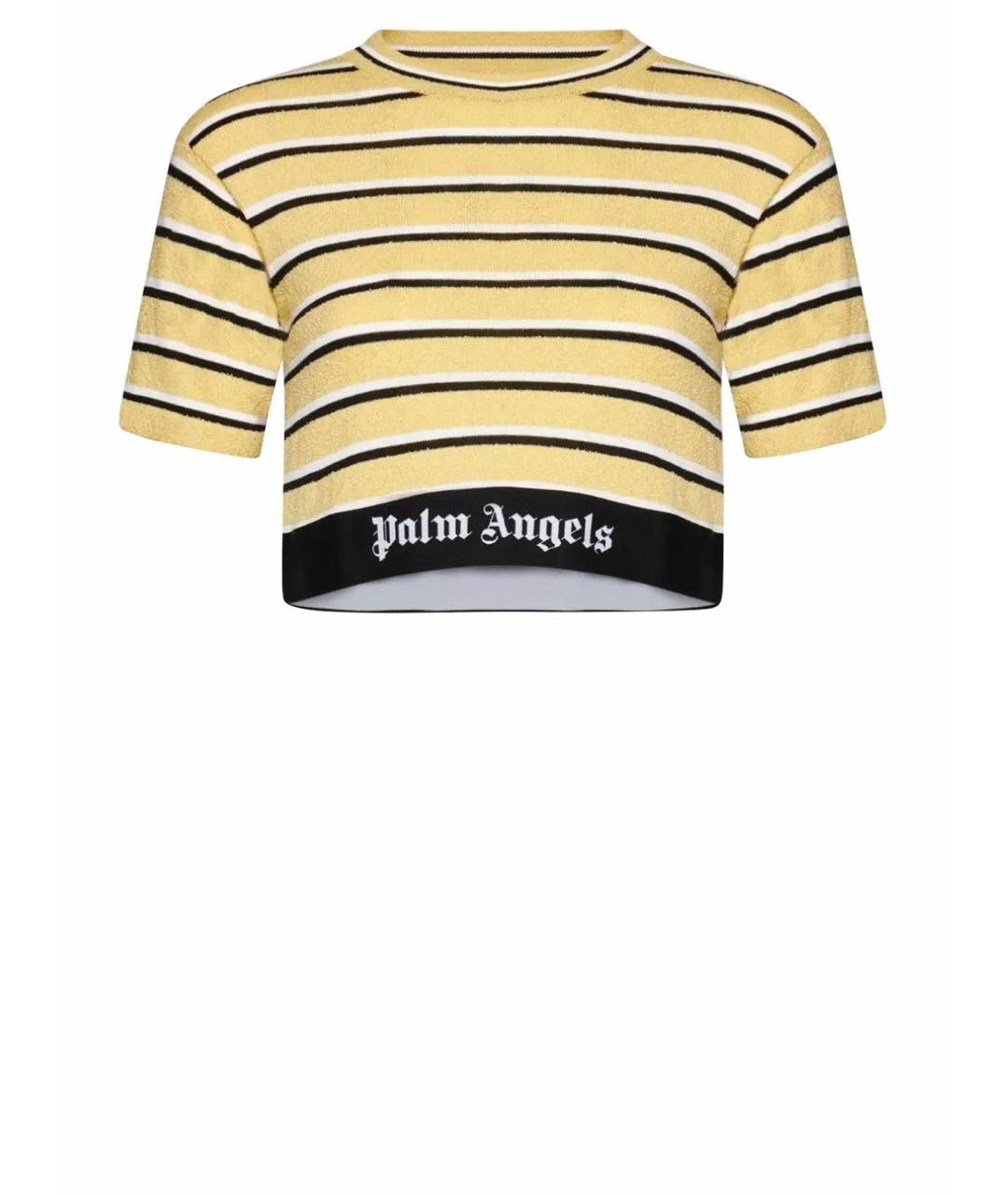 PALM ANGELS Желтая хлопковая футболка, фото 1