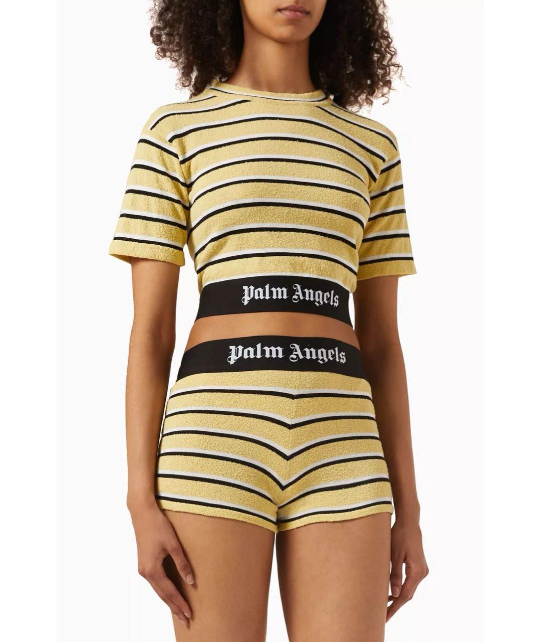 PALM ANGELS Желтая хлопковая футболка, фото 4