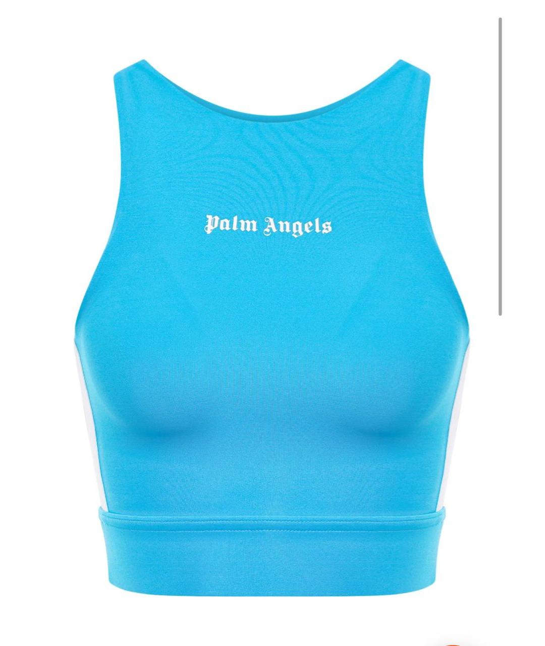 PALM ANGELS Бирюзовая полиамидовая майка, фото 6