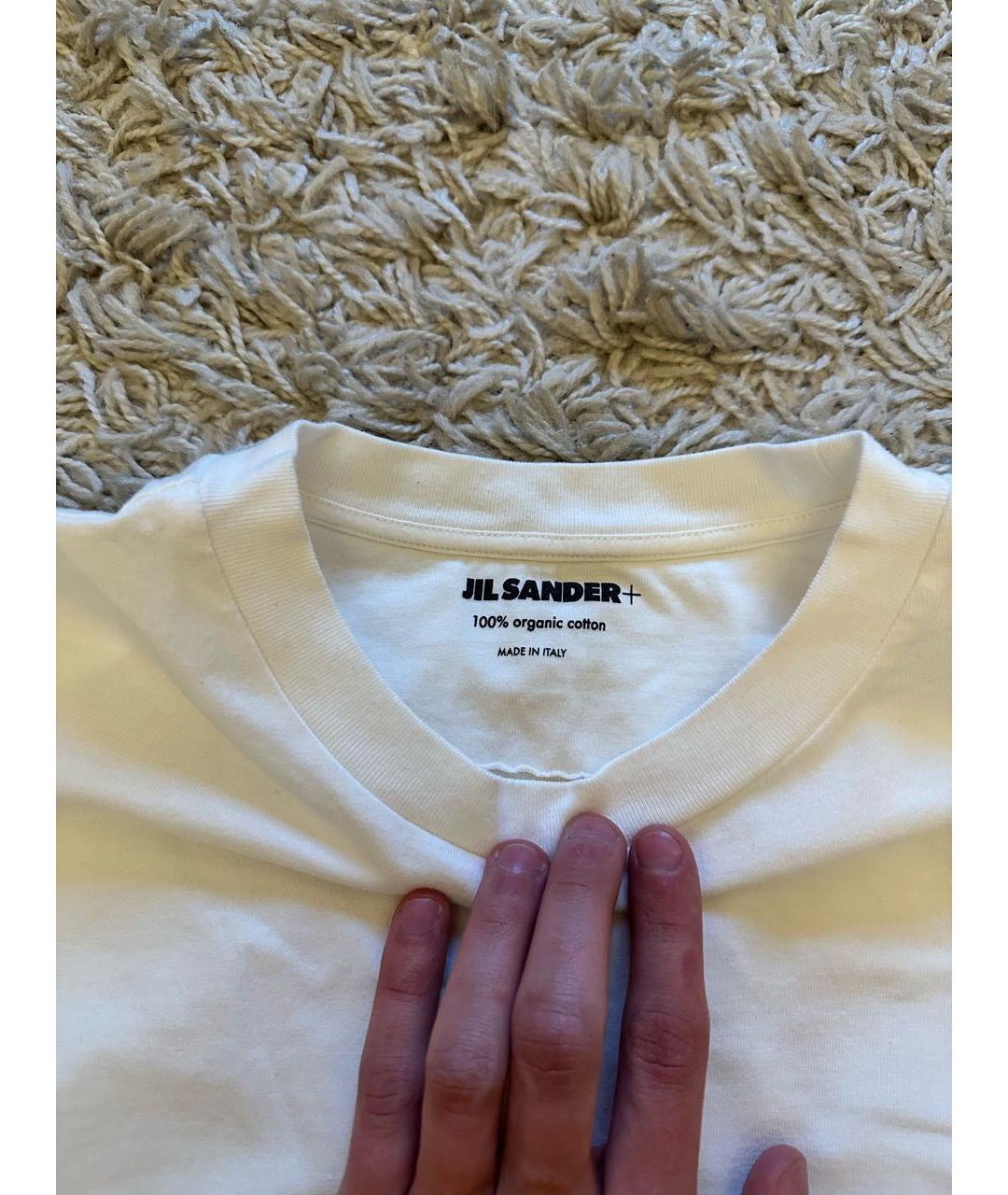 JIL SANDER Белая хлопковая футболка, фото 3