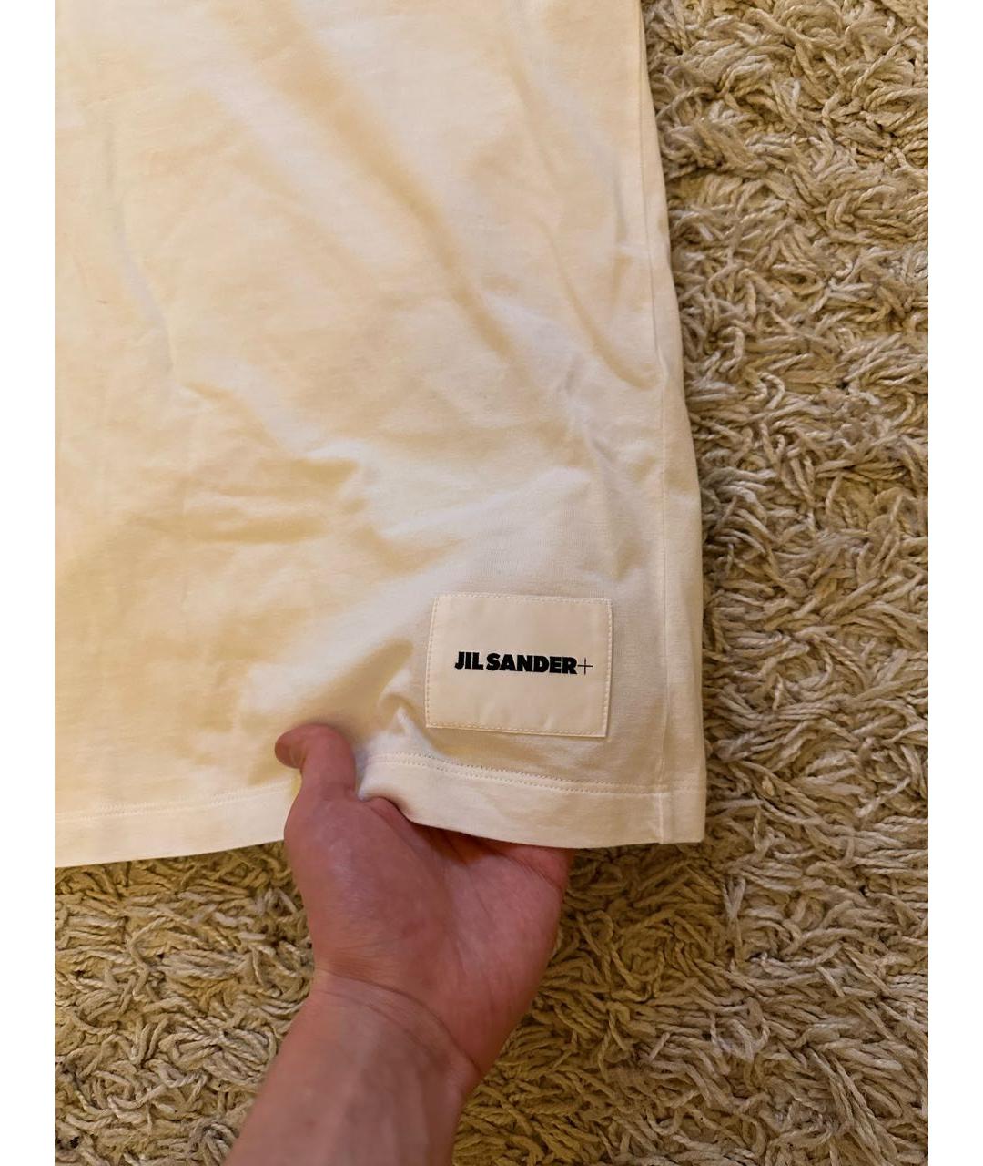 JIL SANDER Белая хлопковая футболка, фото 2