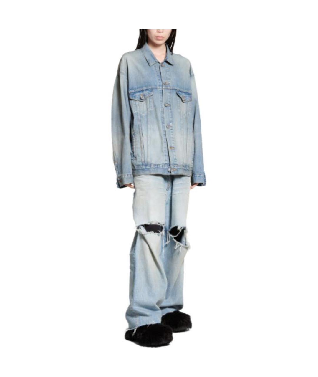 BALENCIAGA Голубая деним куртка, фото 4