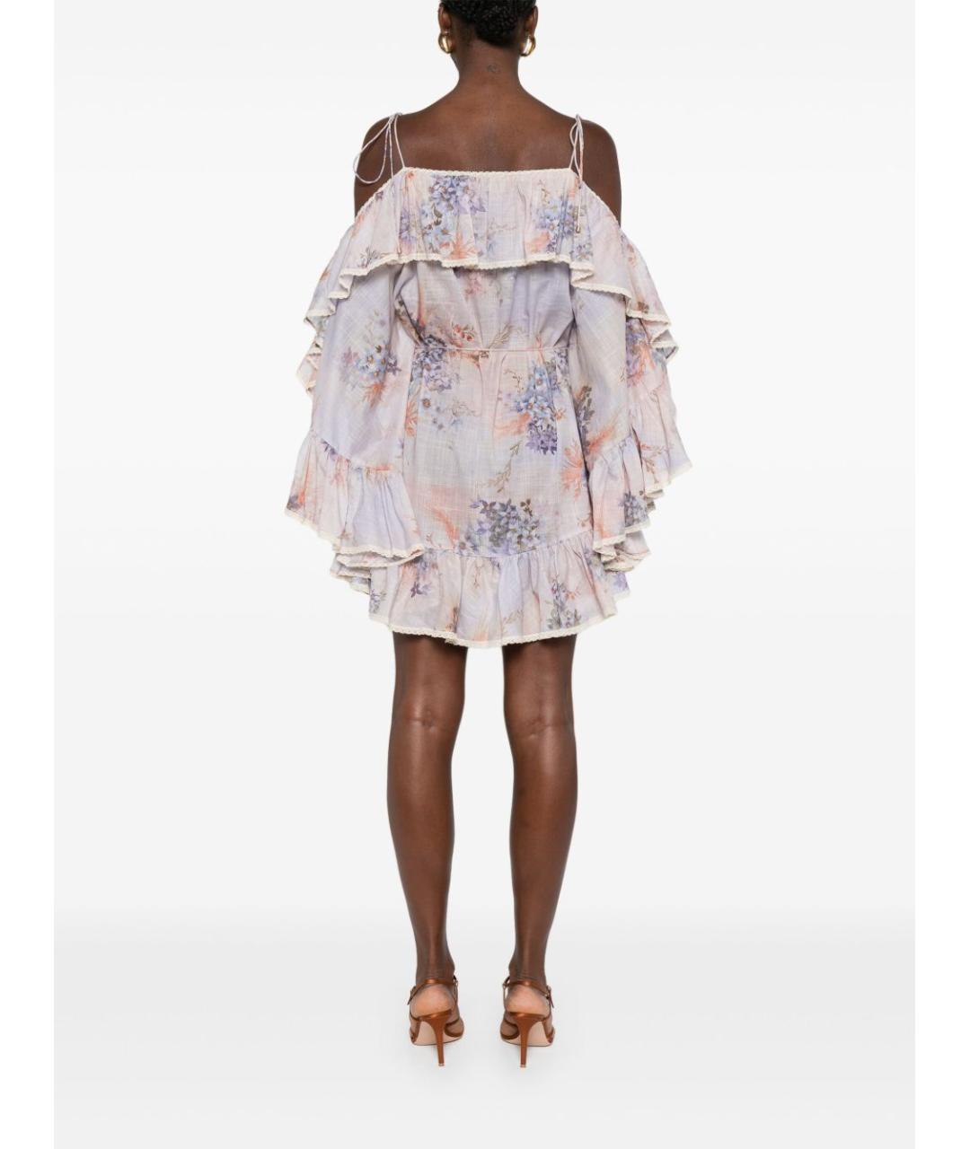ZIMMERMANN Фиолетовое хлопковое повседневное платье, фото 3