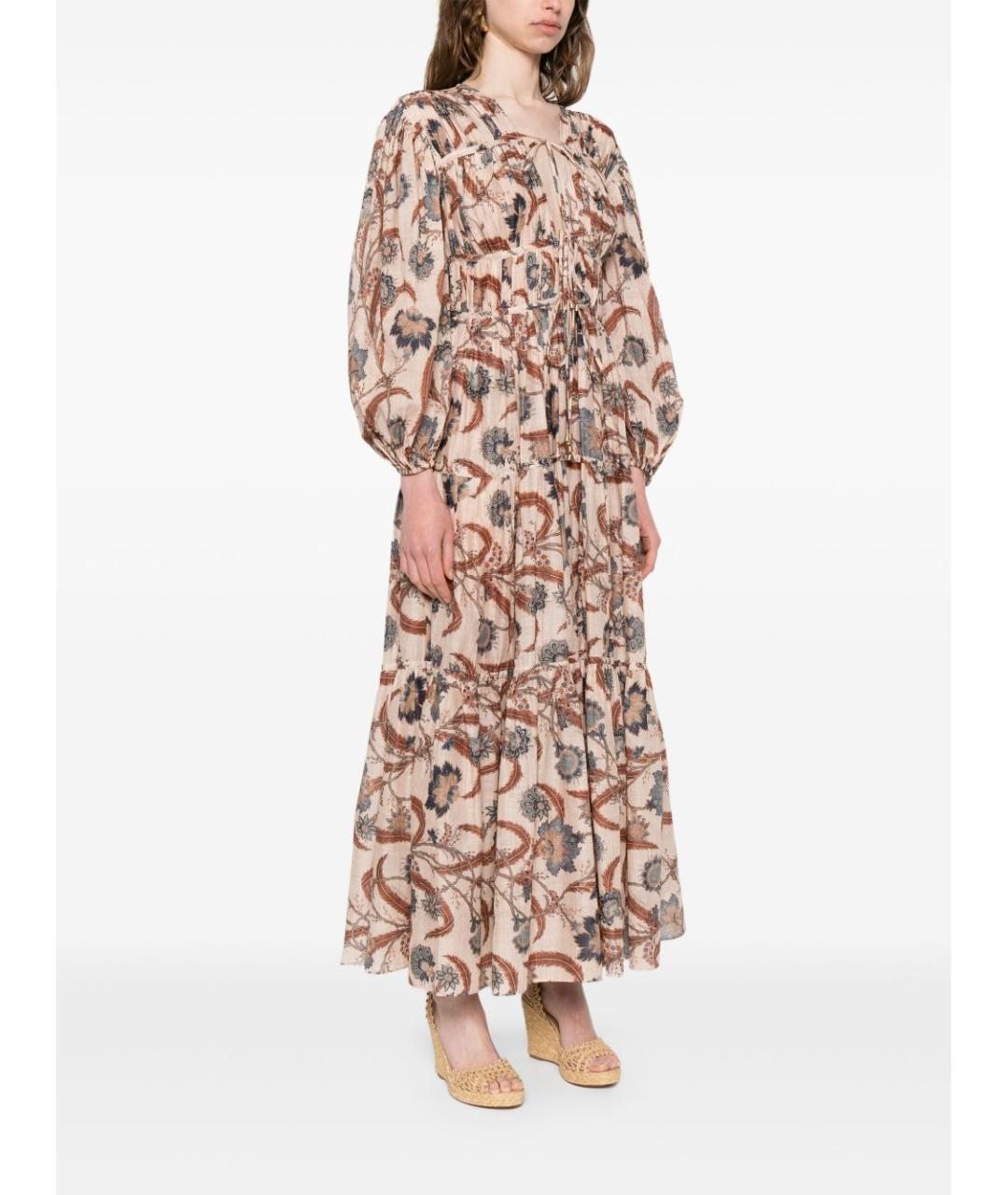 ZIMMERMANN Бежевое хлопковое повседневное платье, фото 4