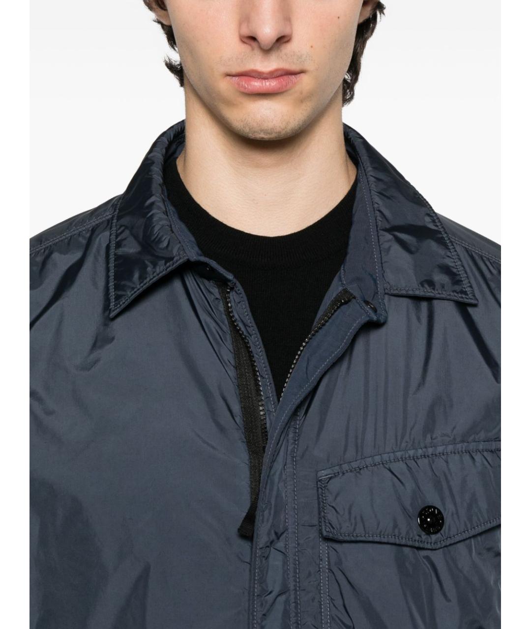 STONE ISLAND Темно-синяя полиамидовая куртка, фото 5