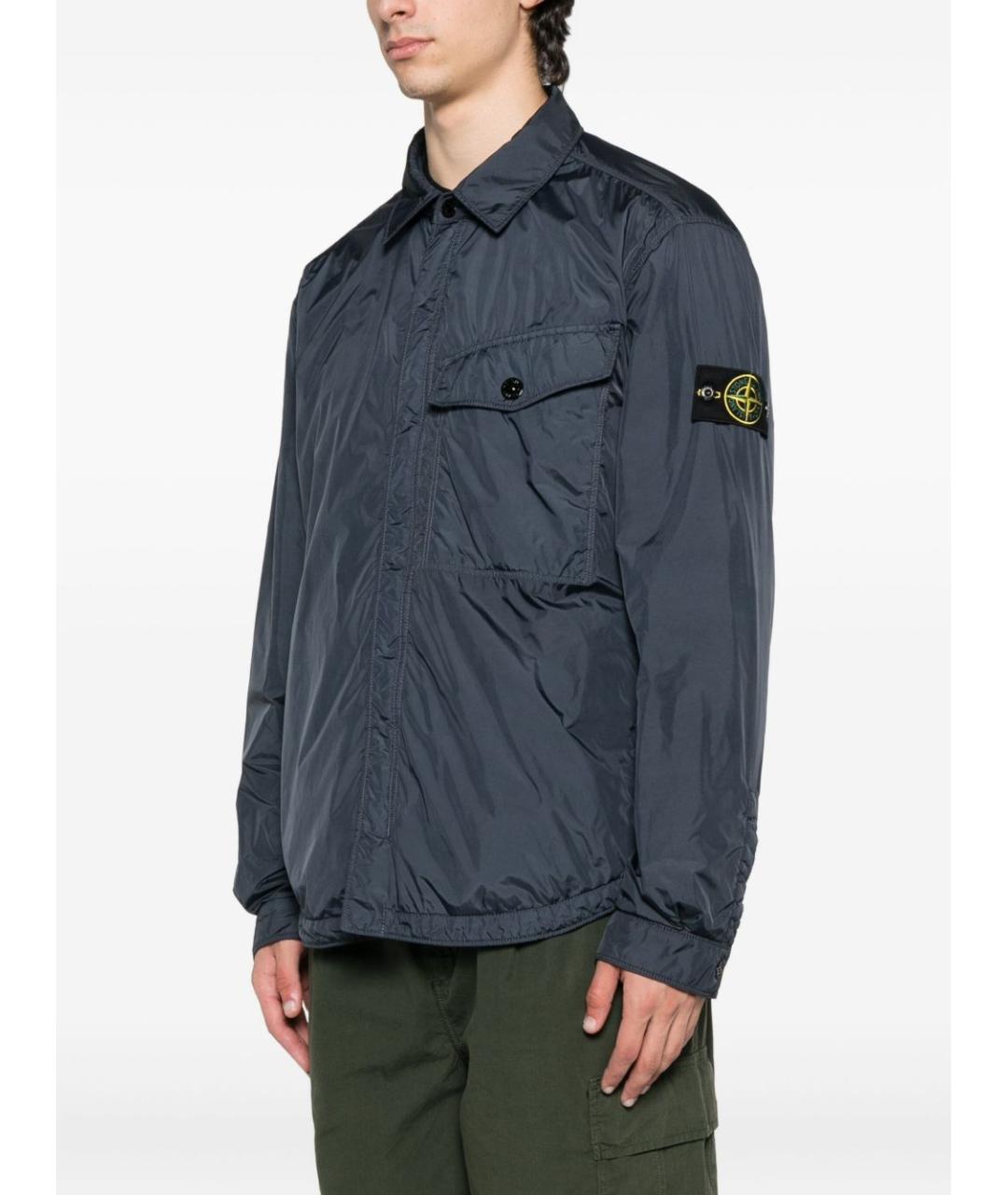STONE ISLAND Темно-синяя полиамидовая куртка, фото 3