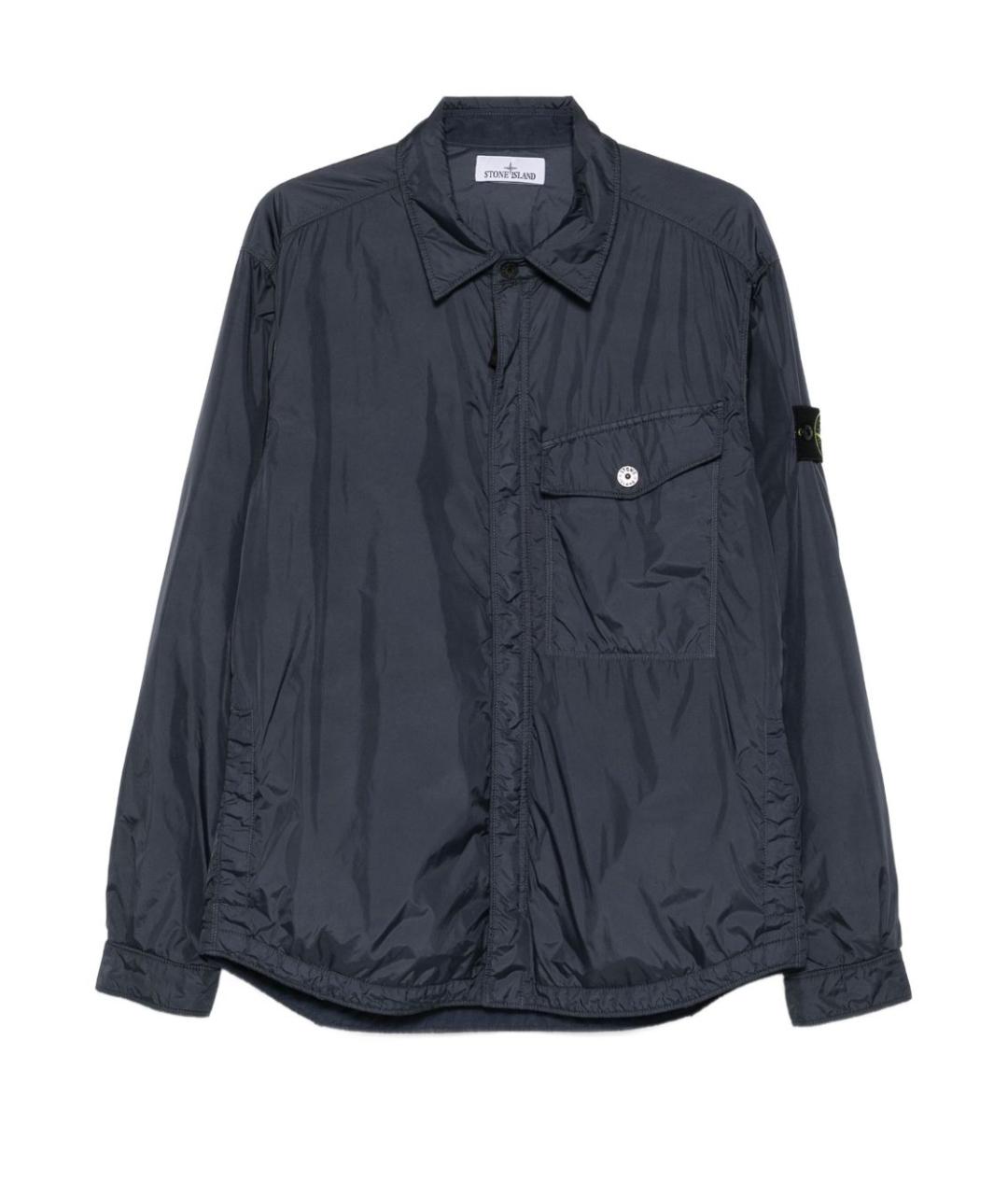 STONE ISLAND Темно-синяя полиамидовая куртка, фото 1