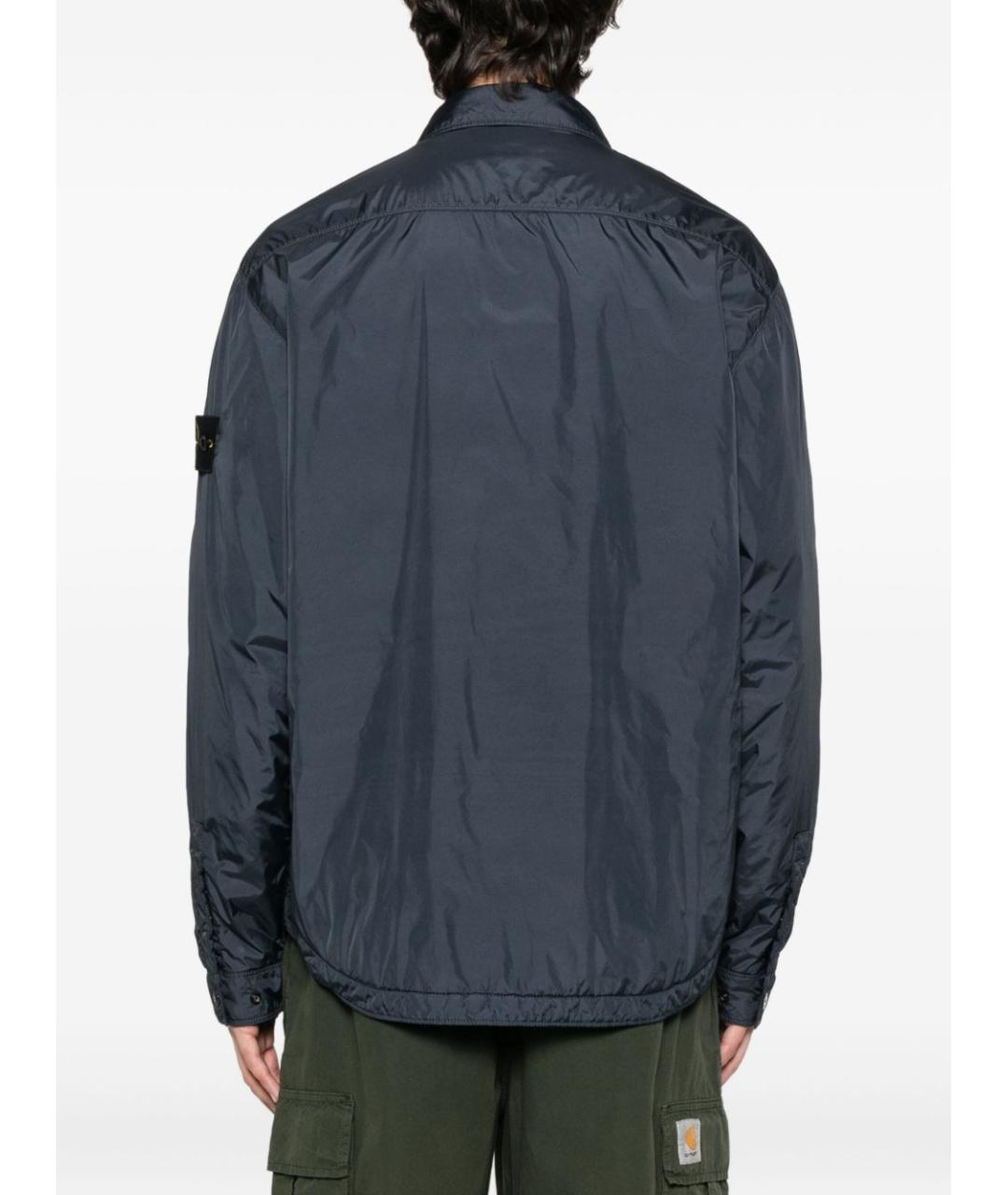 STONE ISLAND Темно-синяя полиамидовая куртка, фото 4