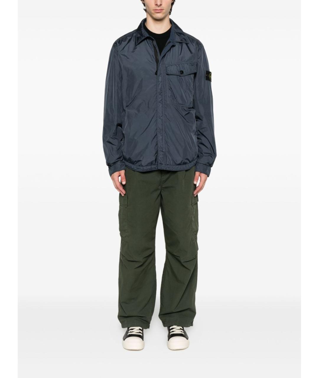 STONE ISLAND Темно-синяя полиамидовая куртка, фото 2