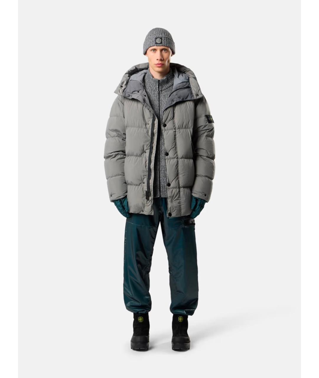 STONE ISLAND Серая полиамидовая куртка, фото 2