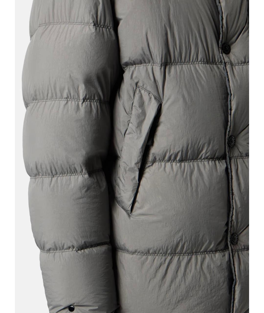 STONE ISLAND Серая полиамидовая куртка, фото 4