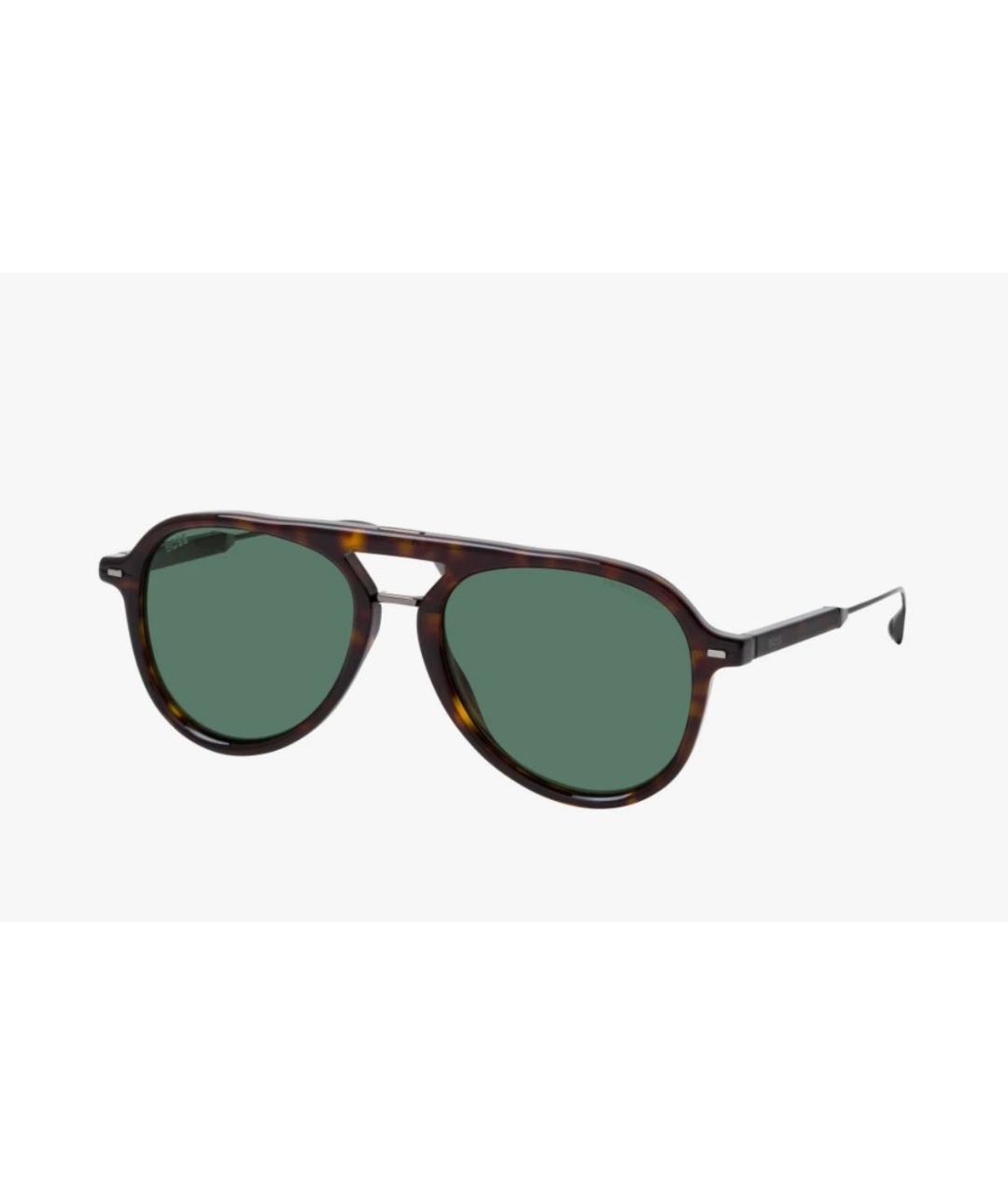 HUGO BOSS Коричневые пластиковые солнцезащитные очки, фото 2
