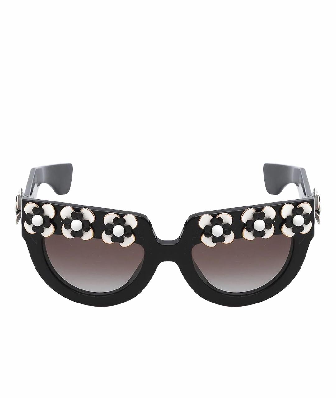 PRADA Черные пластиковые солнцезащитные очки, фото 1