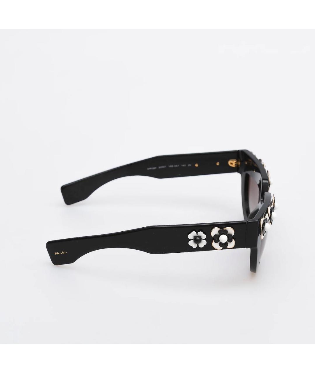 PRADA Черные пластиковые солнцезащитные очки, фото 3