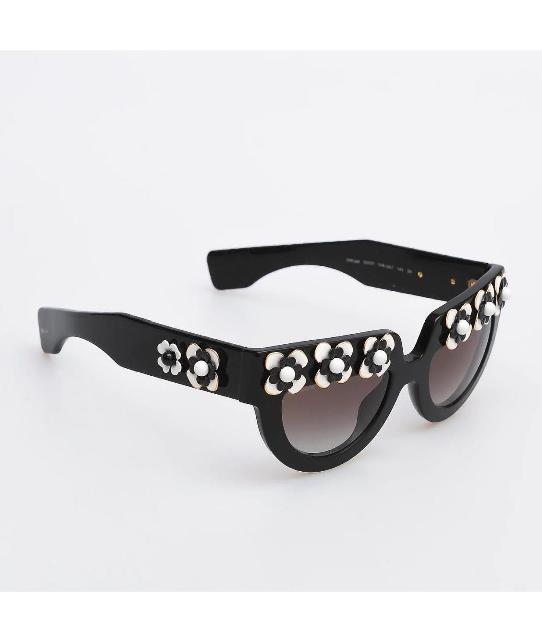 PRADA Черные пластиковые солнцезащитные очки, фото 2
