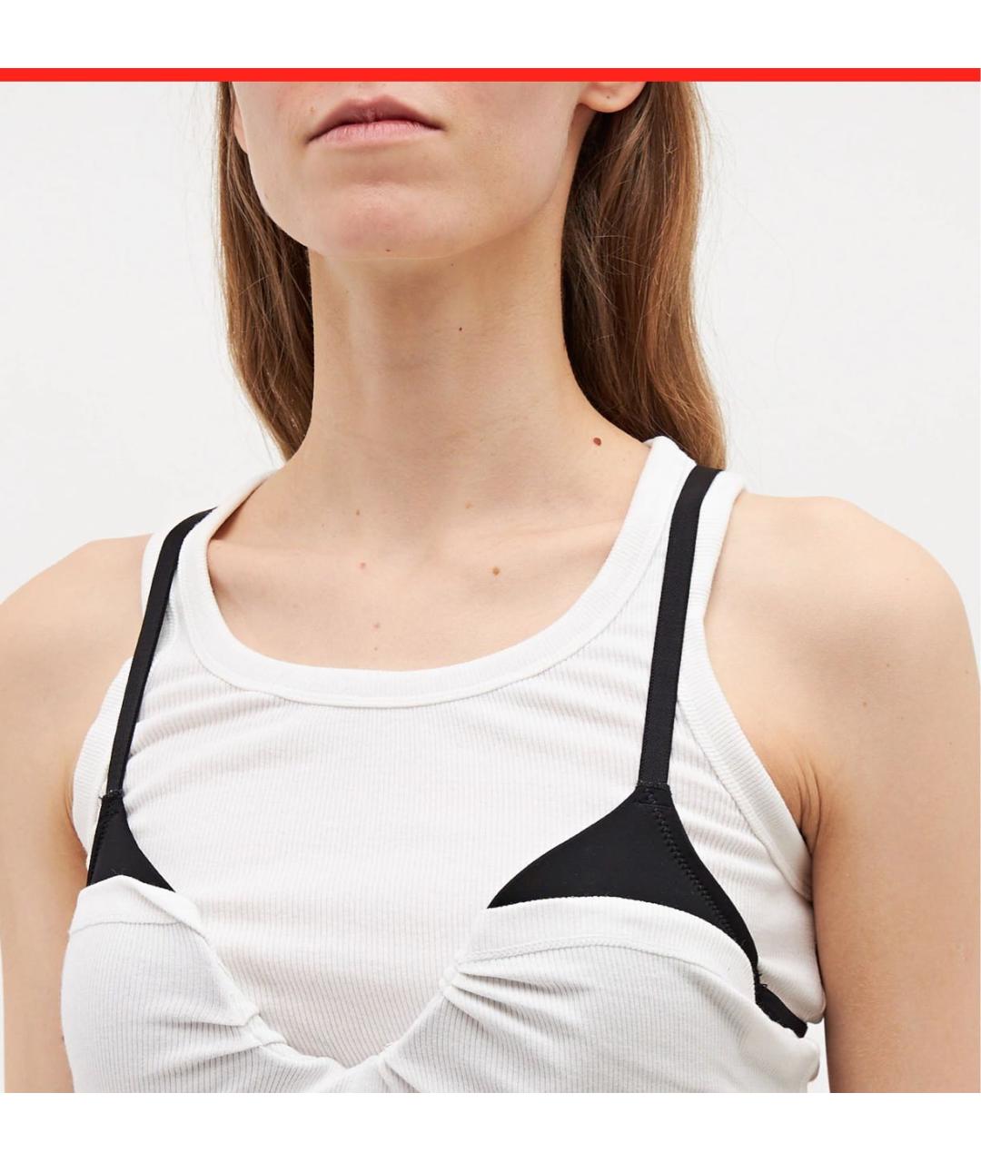 ACNE STUDIOS Белая хлопко-эластановая майка, фото 3