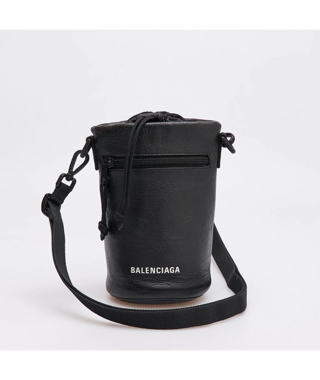 BALENCIAGA Черная кожаная сумка через плечо, фото 8
