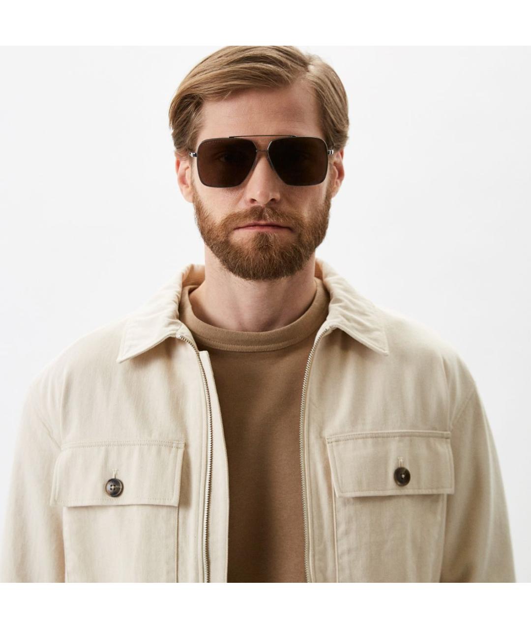 HUGO BOSS Коричневые металлические солнцезащитные очки, фото 4