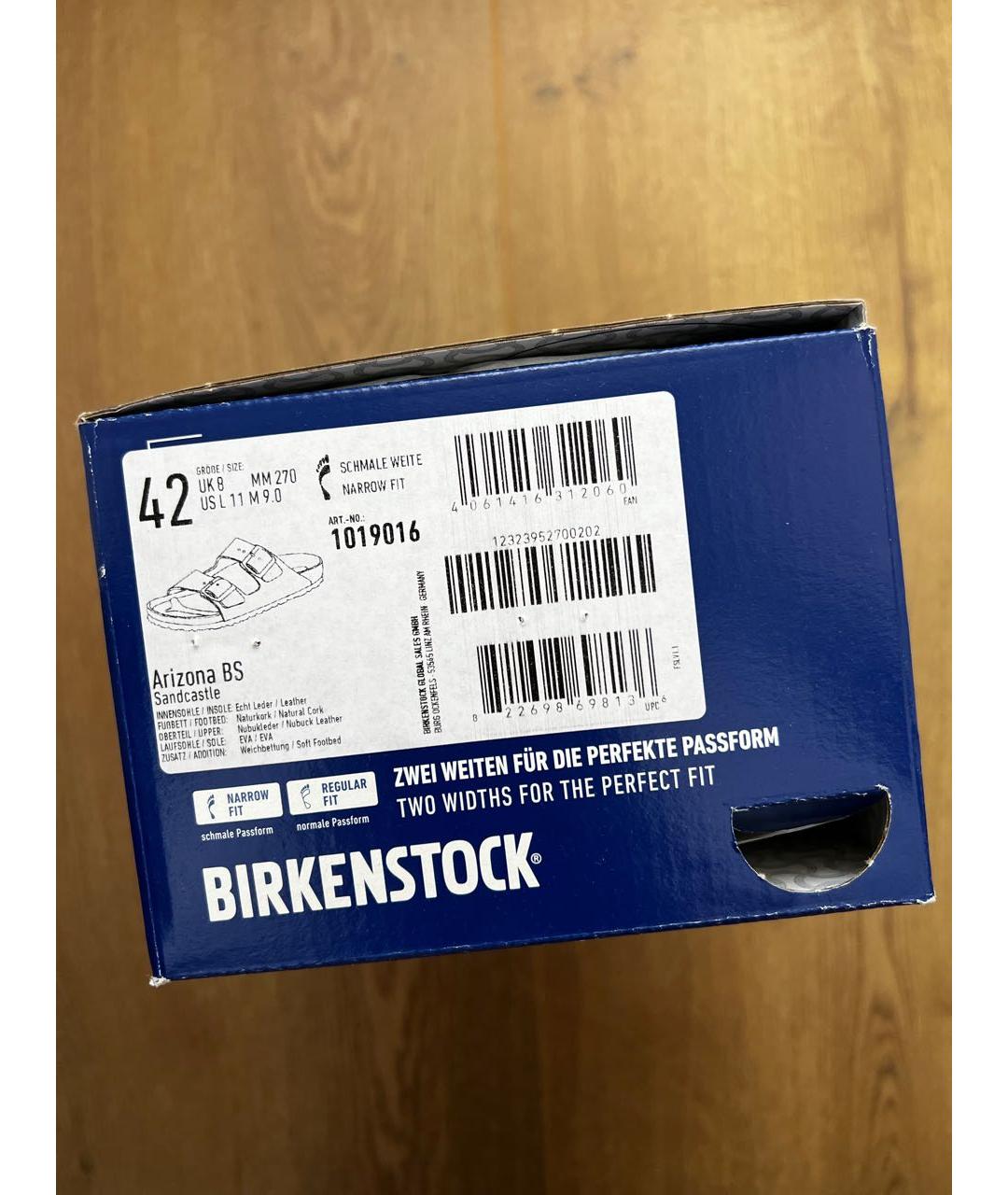 BIRKENSTOCK Бежевые кожаные шлепанцы, фото 7
