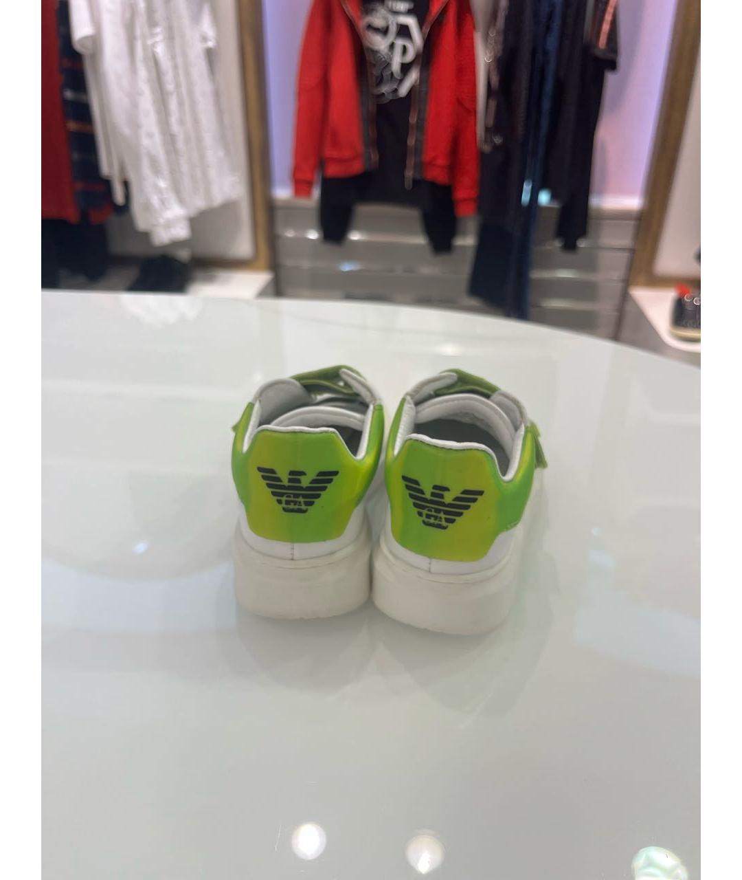 EMPORIO ARMANI Белые кожаные кеды, фото 4