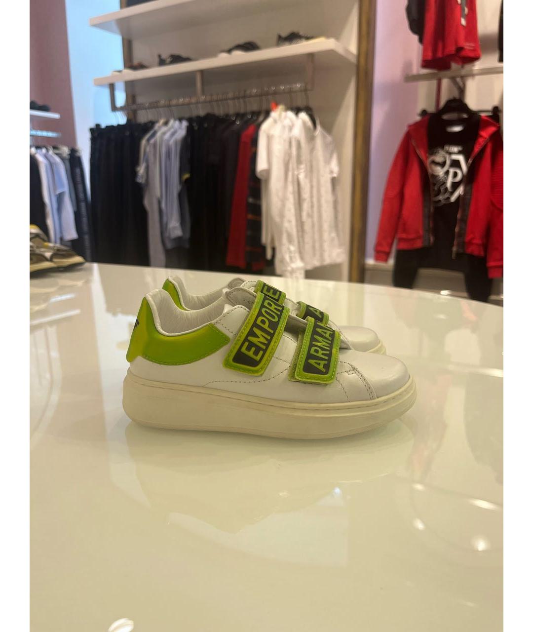EMPORIO ARMANI Белые кожаные кеды, фото 7