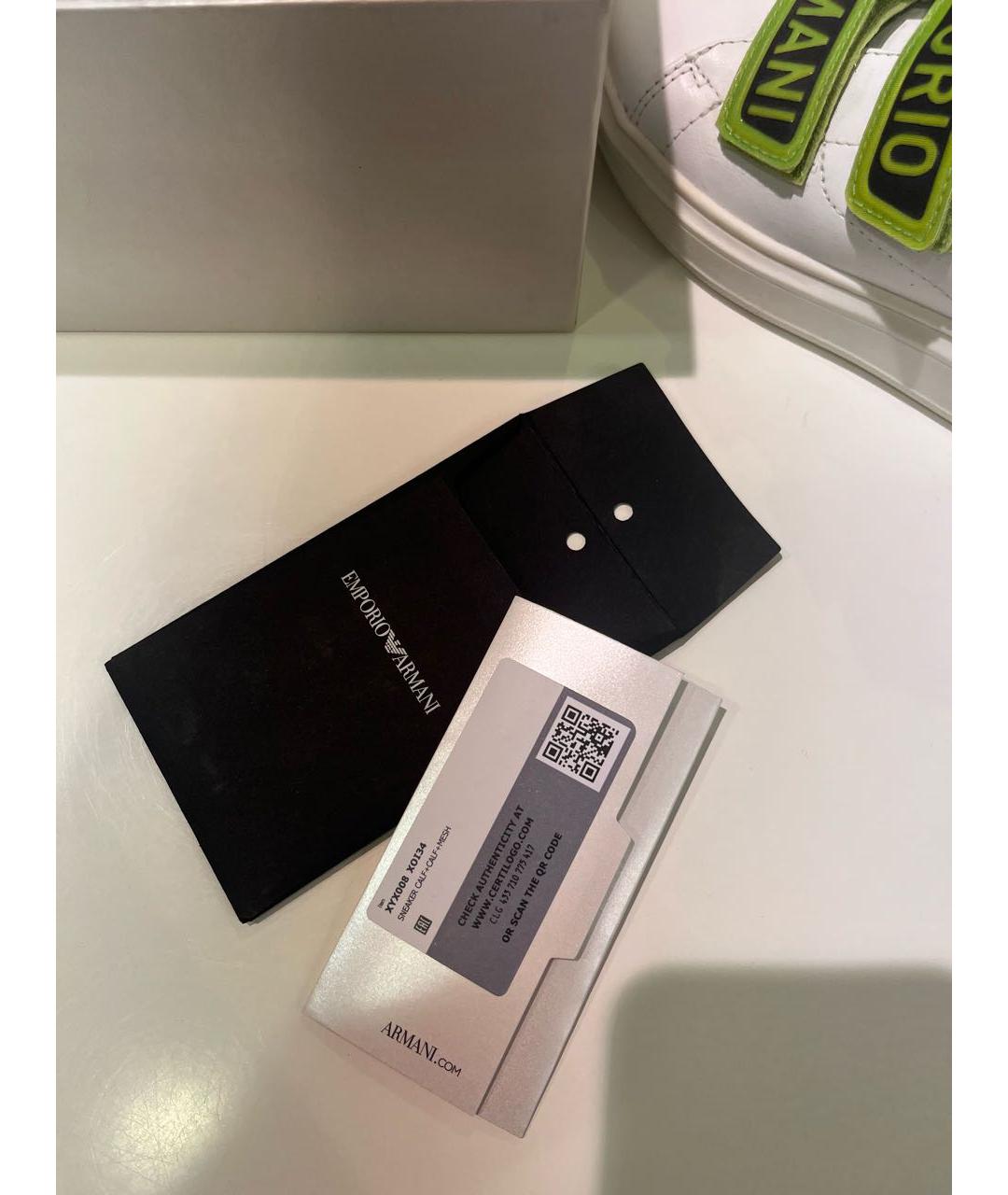 EMPORIO ARMANI Белые кожаные кеды, фото 5