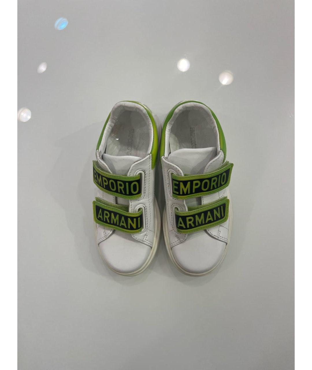 EMPORIO ARMANI Белые кожаные кеды, фото 3