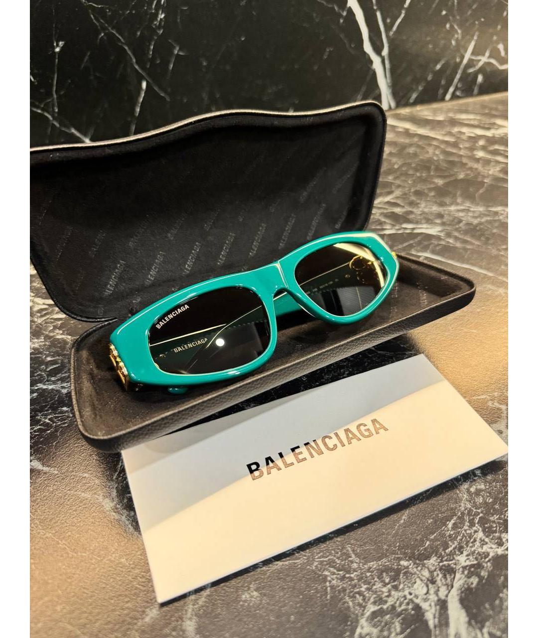 BALENCIAGA Зеленые пластиковые солнцезащитные очки, фото 3