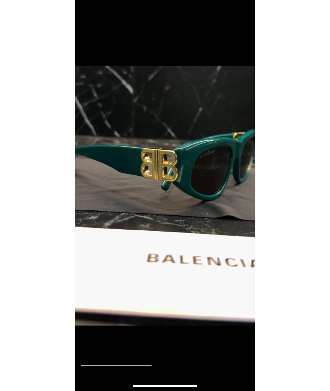 BALENCIAGA Зеленые пластиковые солнцезащитные очки, фото 2