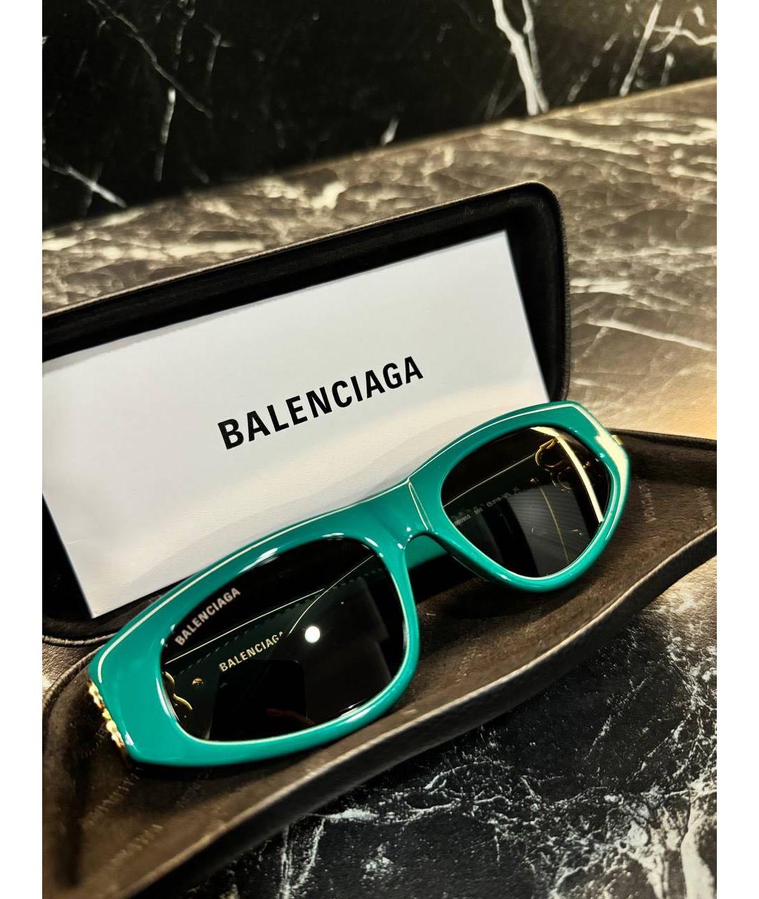 BALENCIAGA Зеленые пластиковые солнцезащитные очки, фото 5