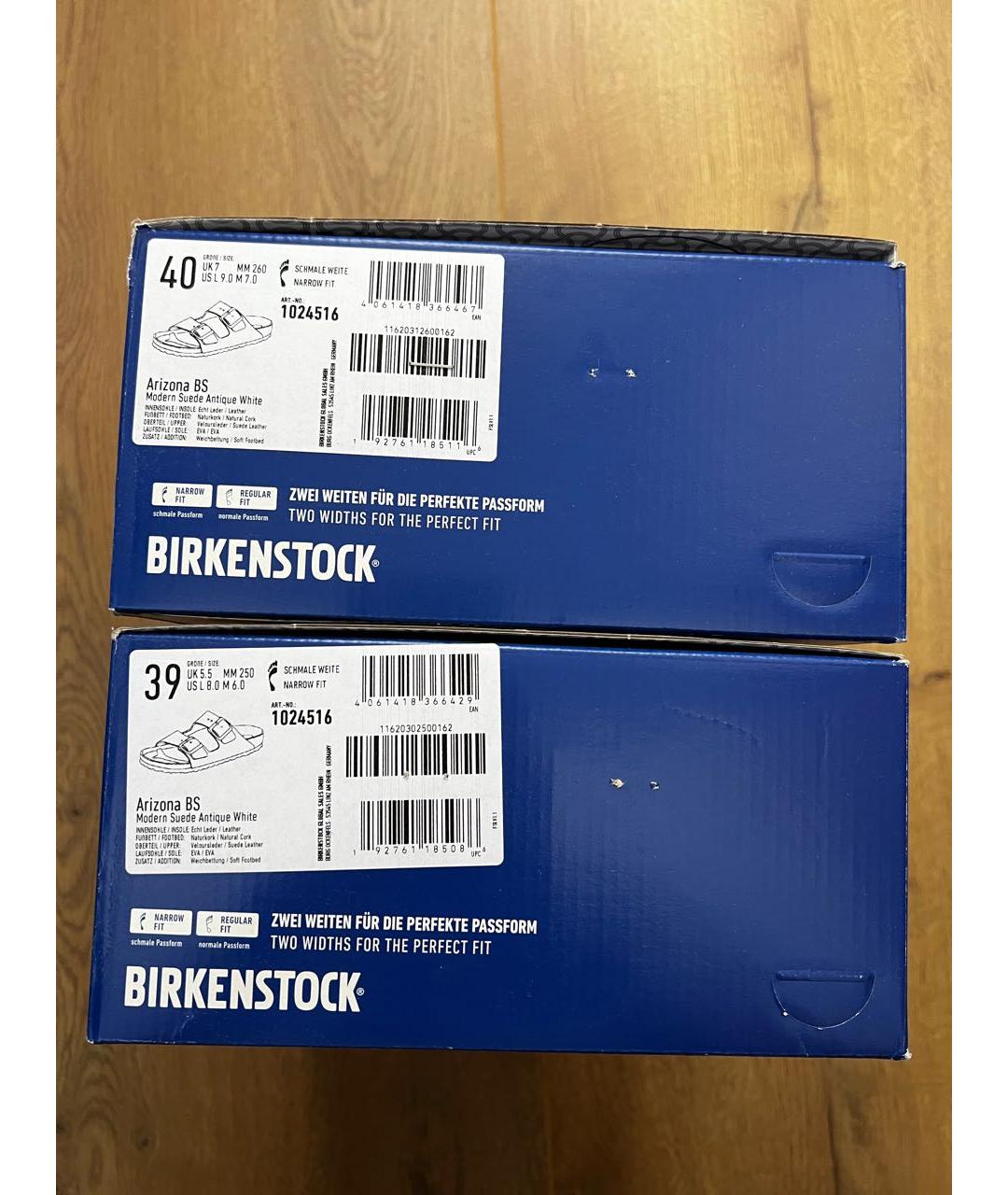 BIRKENSTOCK Белые замшевые шлепанцы, фото 6