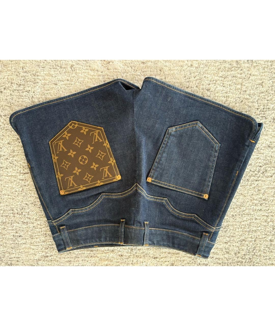 LOUIS VUITTON Темно-синие деним шорты, фото 2