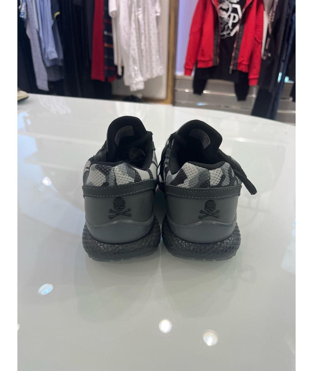 PHILIPP PLEIN Серые текстильные кеды, фото 4