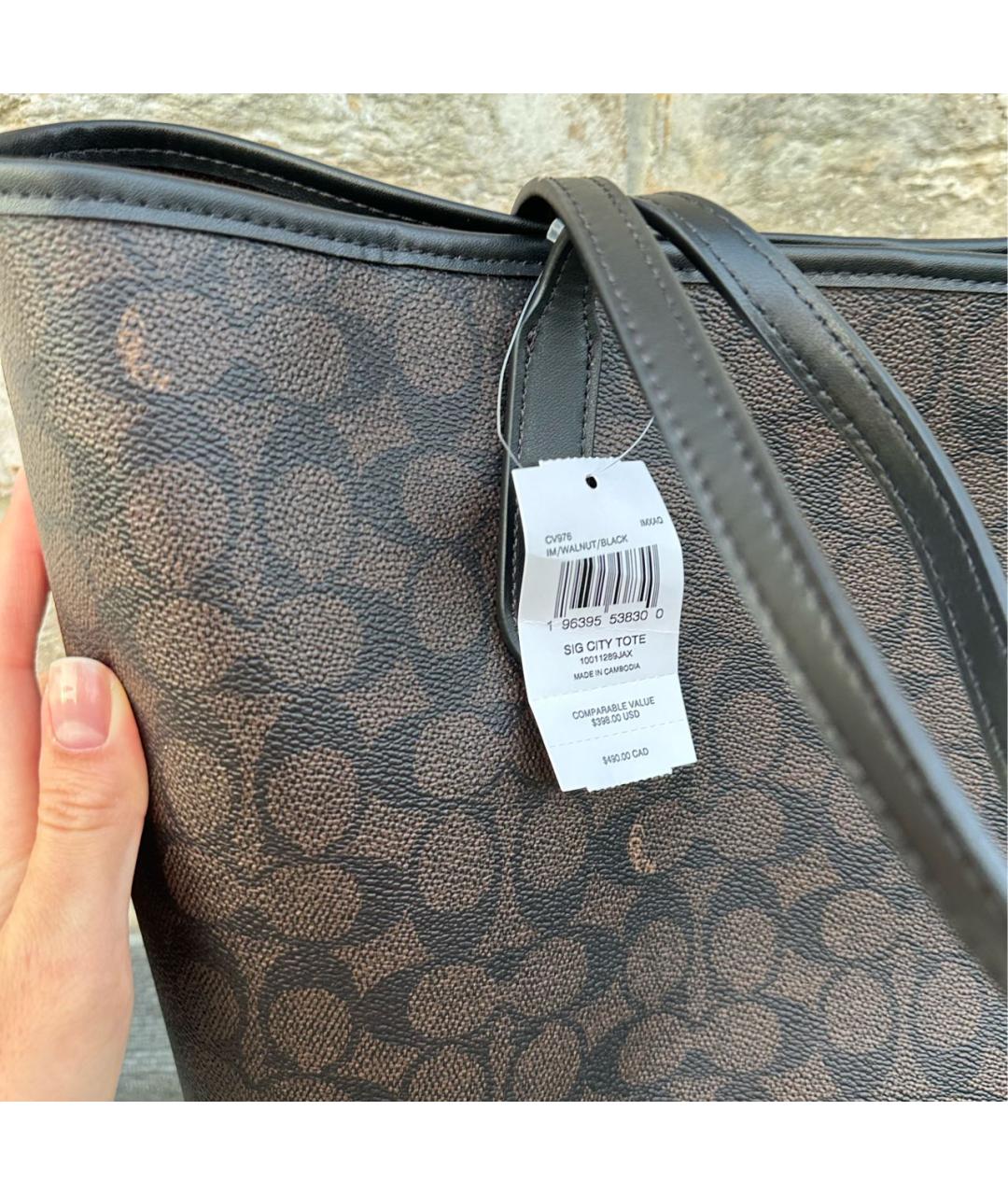 COACH Коричневая сумка тоут, фото 6