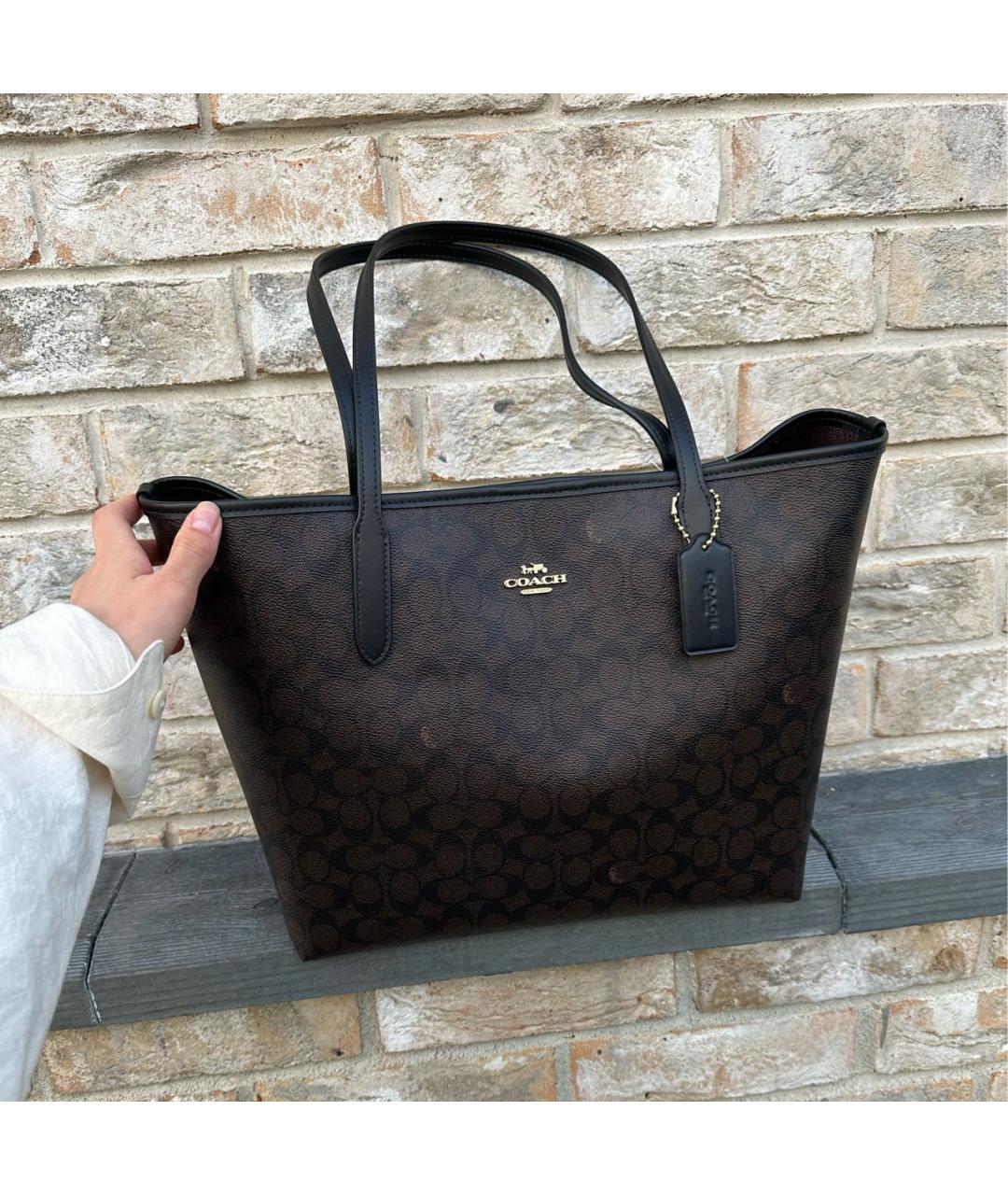 COACH Коричневая сумка тоут, фото 4
