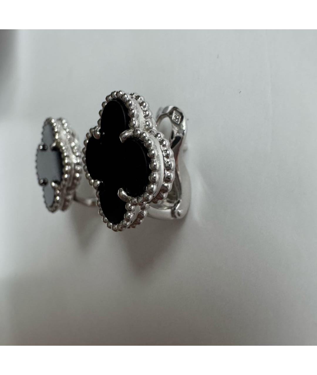 VAN CLEEF & ARPELS Черные серьги из белого золота, фото 2
